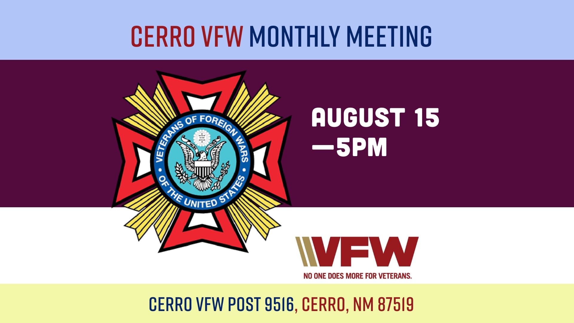 Cerro Veterans of Foreign Wars Monthly Meeting